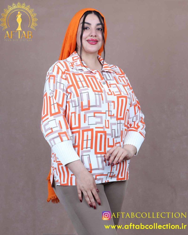 شومیز طرحدار مچ پلیسه سایزبزرگ