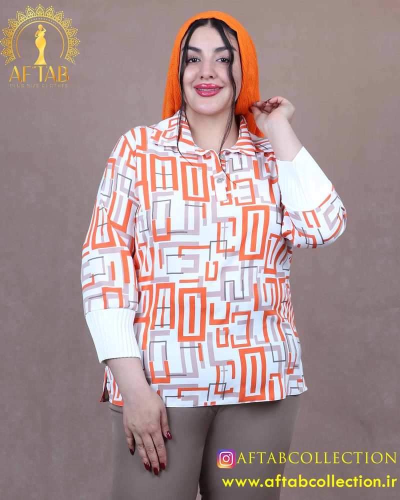 شومیز طرحدار مچ پلیسه سایزبزرگ