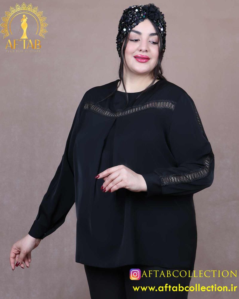 شومیز جلو پیله خرجکار گیپور سایزبزرگ