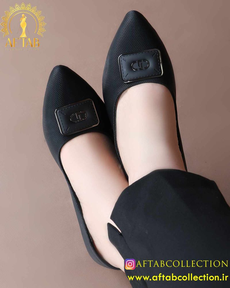 کفش مجلسی یراق مشکی ساتن پابزرگ
