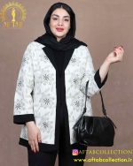 مانتو یقه انگلیسی قیطون دوزی سایزبزرگ