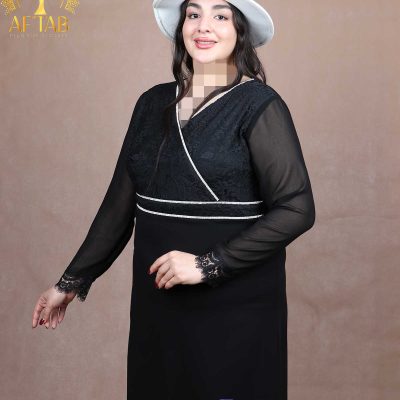 پیراهن مجلسی دانتل حریر سایزبزرگ