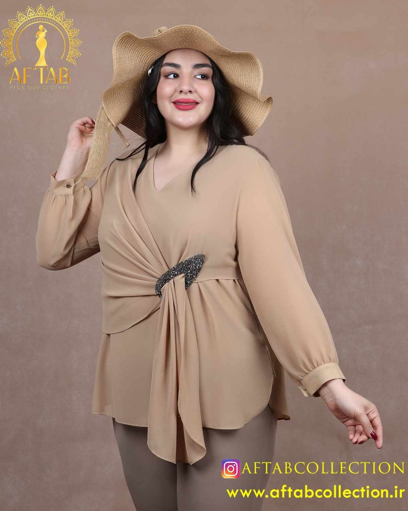 شومیز حریر شالدار سایزبزرگ