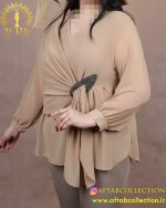شومیز حریر شالدار سایزبزرگ