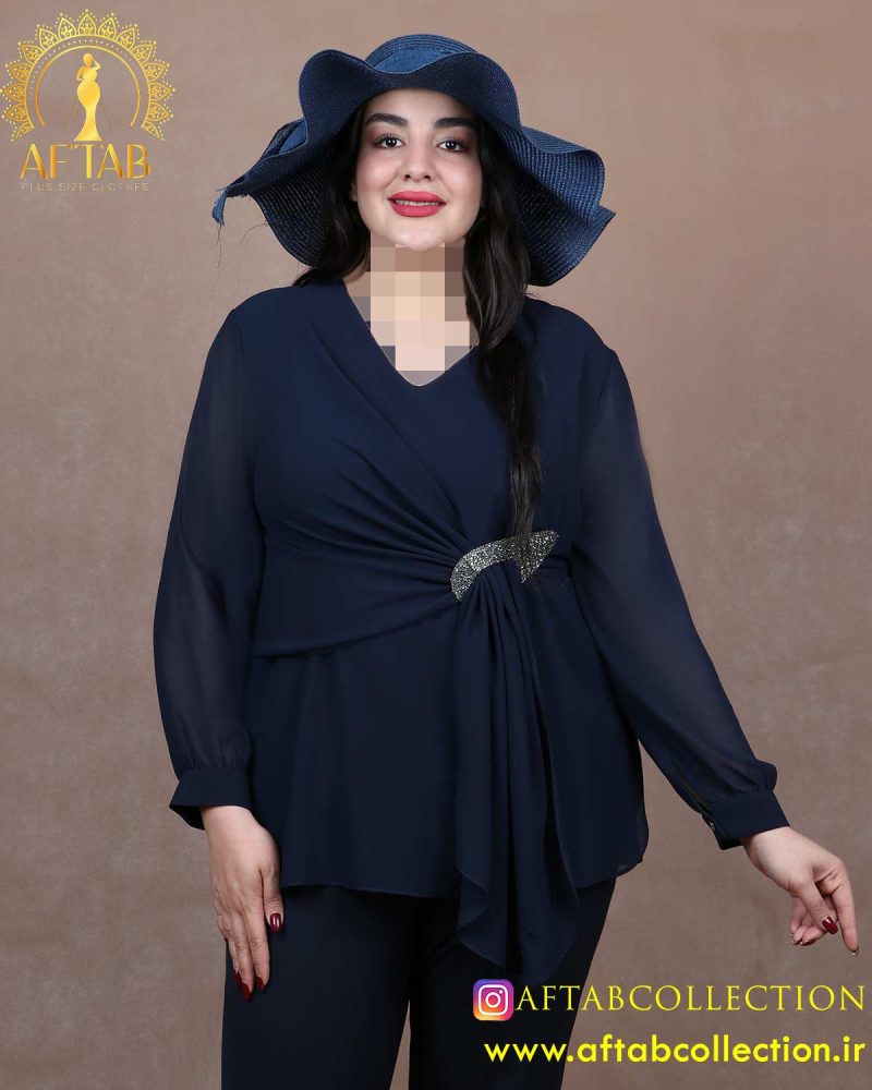 شومیز حریر شالدار سایزبزرگ