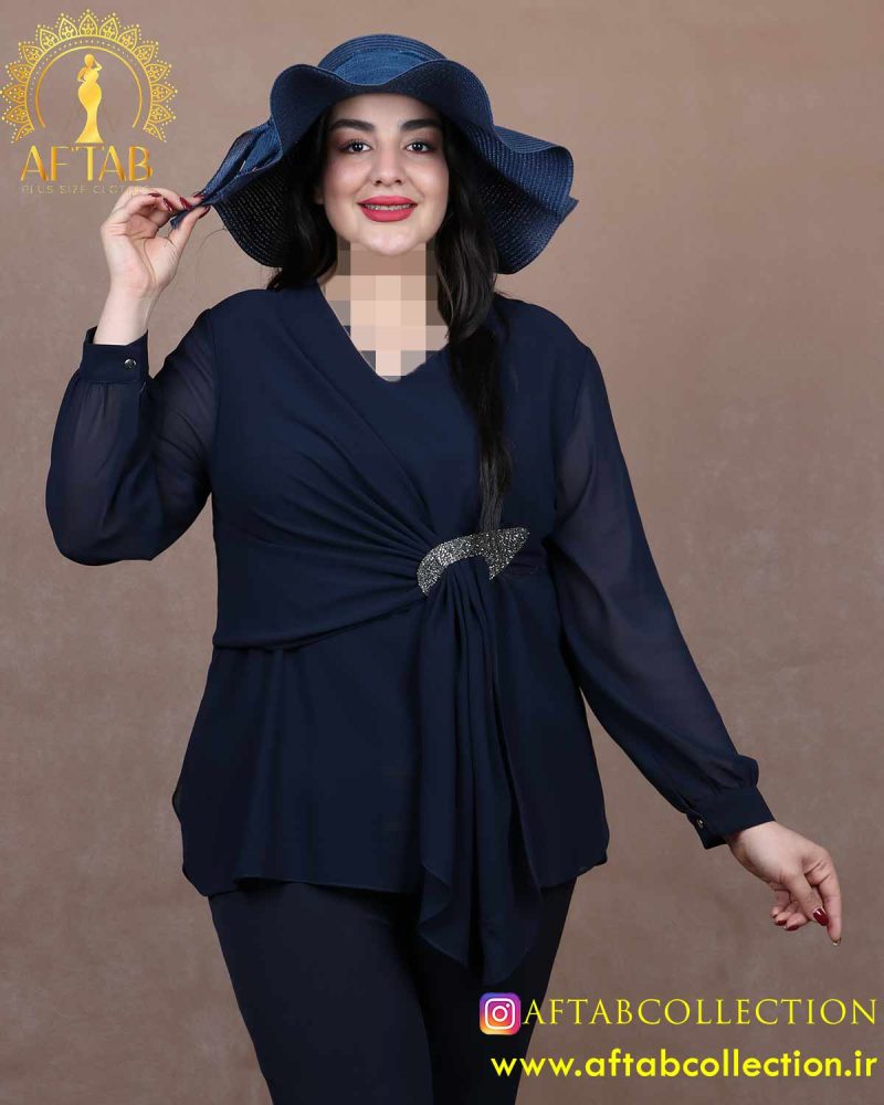 شومیز حریر شالدار سایزبزرگ