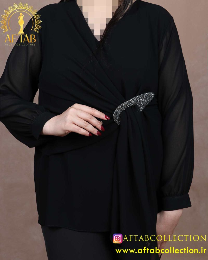 شومیز حریر شالدار سایزبزرگ