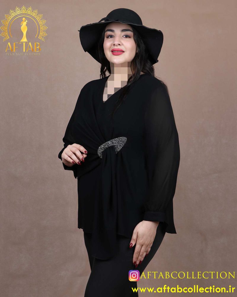 شومیز حریر شالدار سایزبزرگ