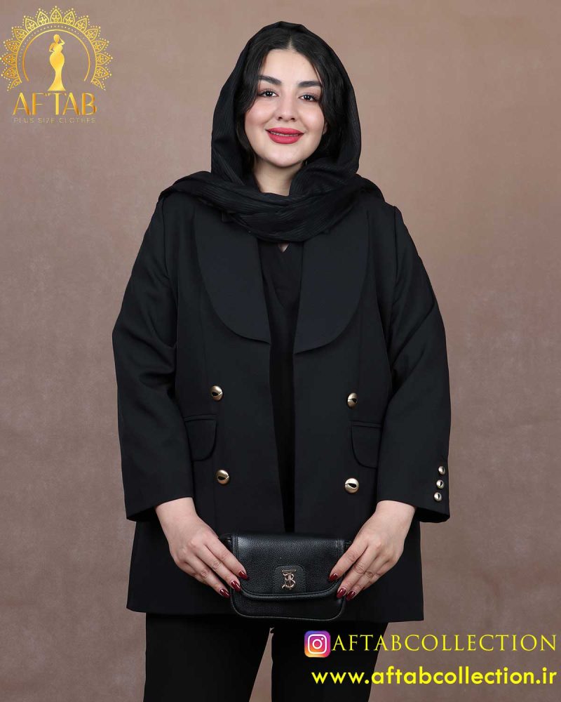 کت بزیاق یقه بلیزر سایزبزرگ