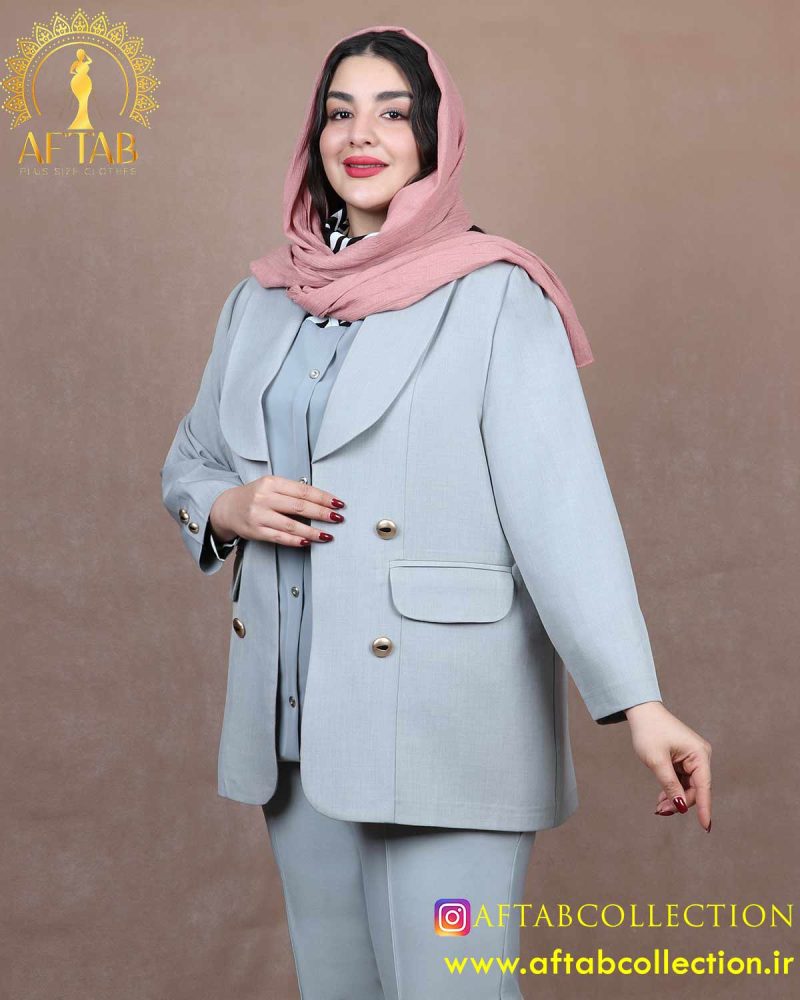 کت بزیاق یقه بلیزر سایزبزرگ