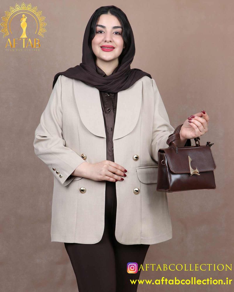 کت بزیاق یقه بلیزر سایزبزرگ