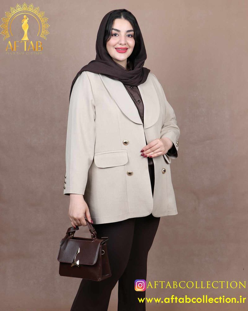 کت بزیاق یقه بلیزر سایزبزرگ