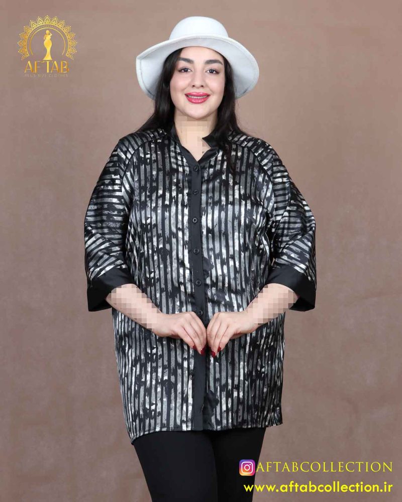 شومیز ساتن آستین رگلان سایزبزرگ