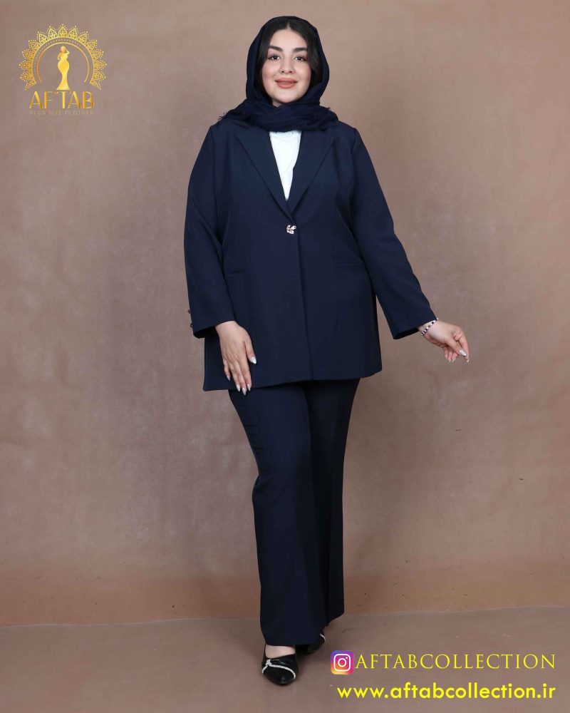 کت و شلوار یقه انگلیسی بزیاق سایزبزرگ