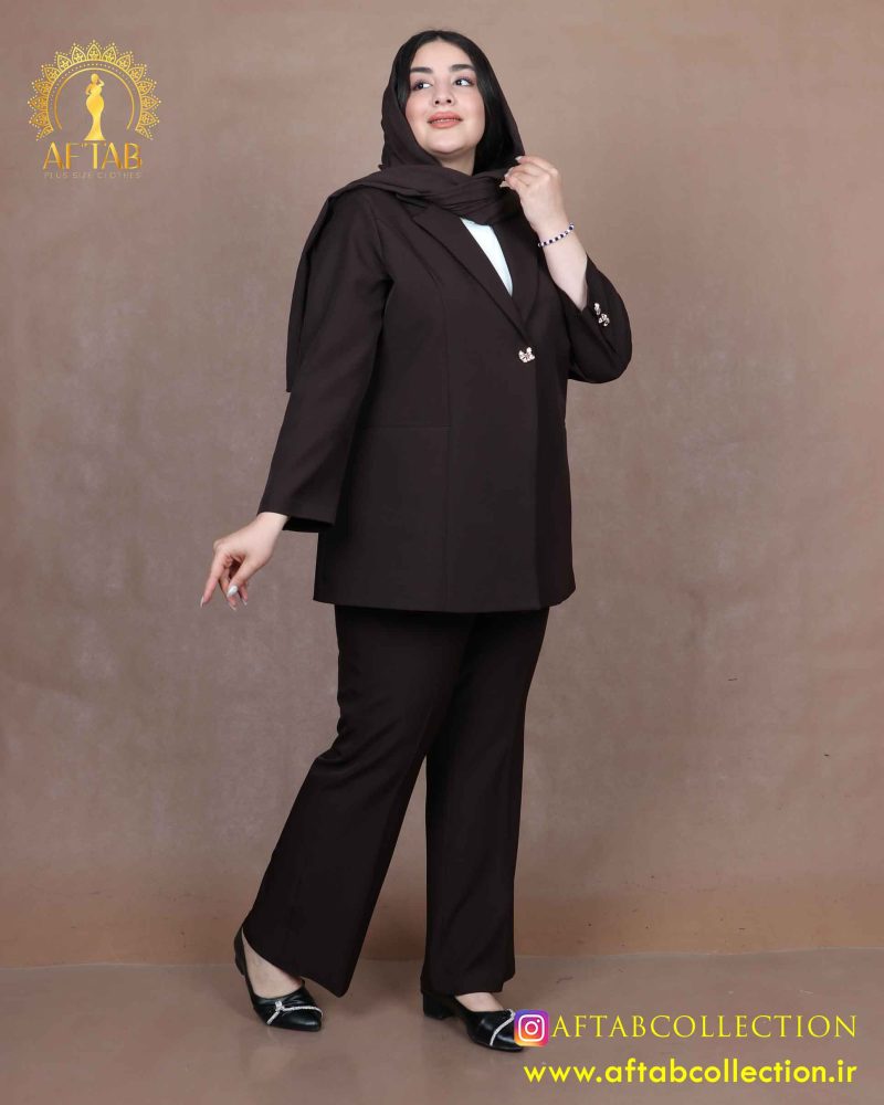 کت و شلوار یقه انگلیسی بزیاق سایزبزرگ