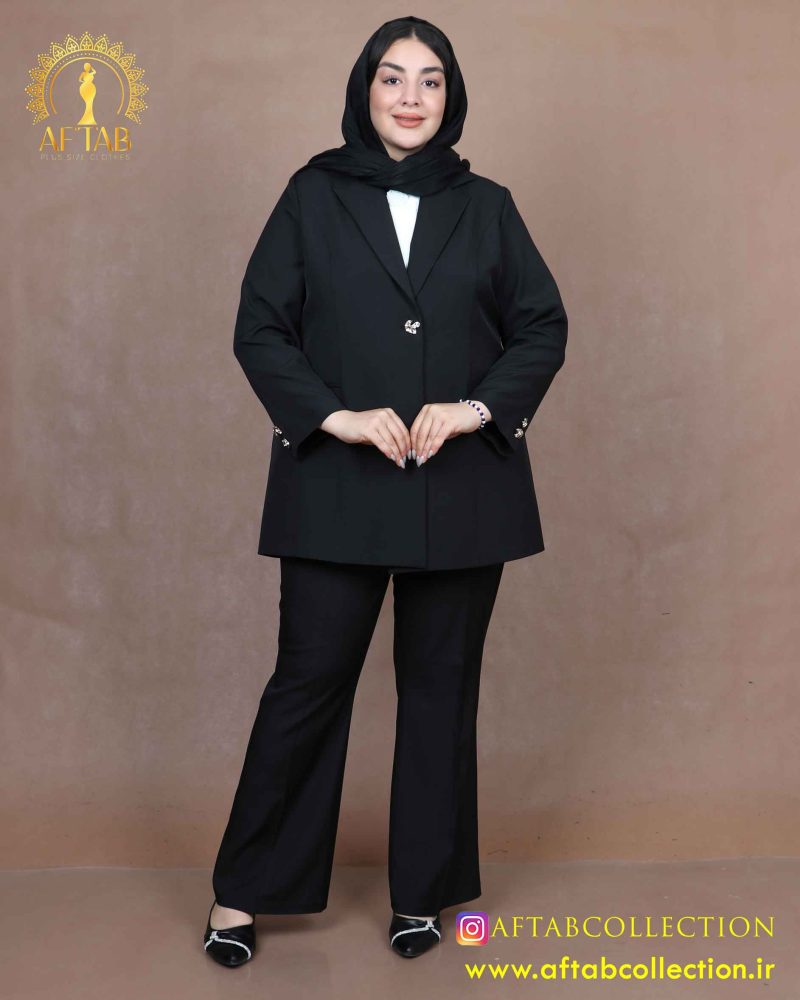 کت و شلوار یقه انگلیسی بزیاق سایزبزرگ