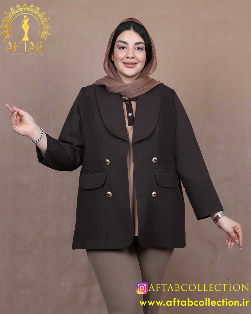 کت بزیاق یقه بلیزر سایزبزرگ