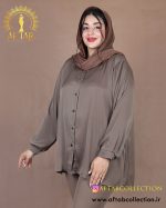 شومیز ساتن یقه مردانه سایزبزرگ