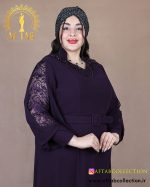 پیراهن مجلسی یقه ایستاده سایزبزرگ
