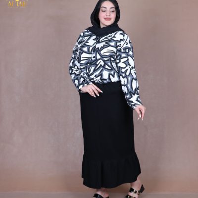 دامن لنین پایین چین سایزبزرگ
