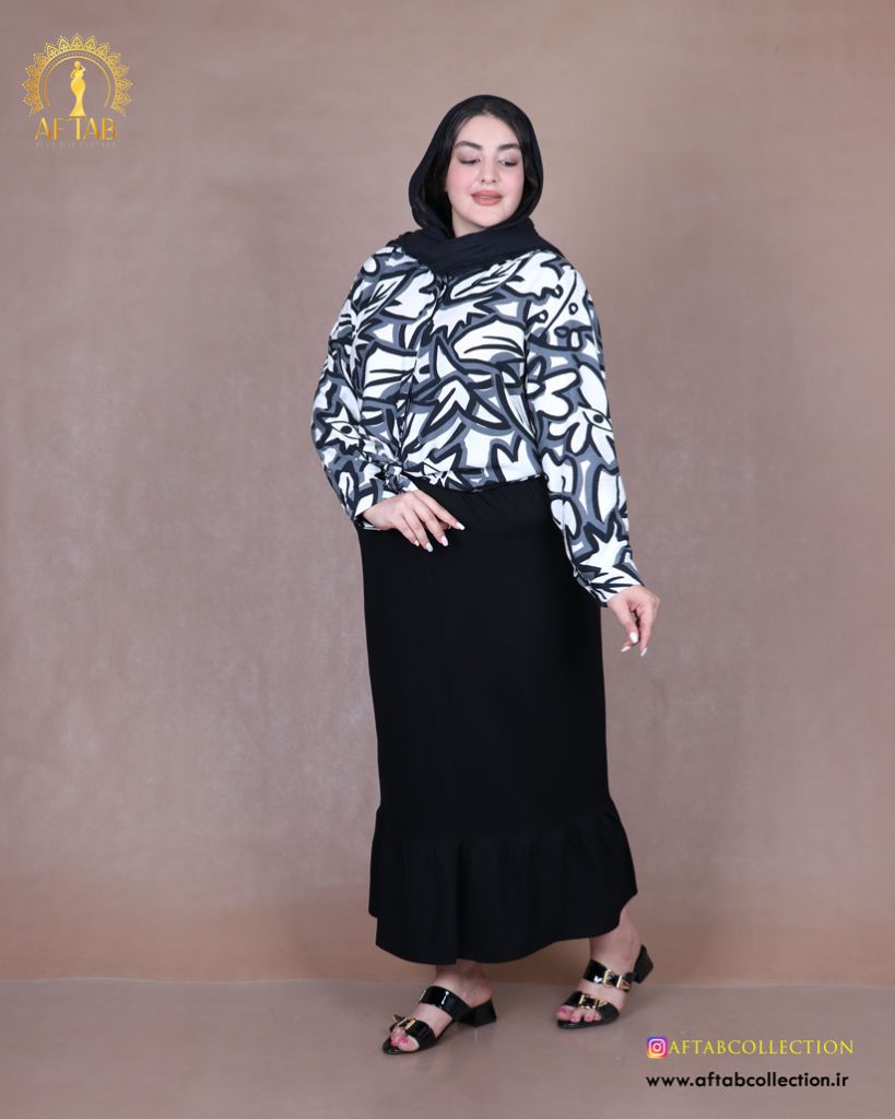 دامن لنین پایین چین سایزبزرگ
