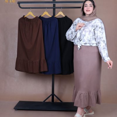 دامن لنین پایین چین سایزبزرگ