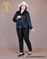 شومیز ساتن حلقه دیپلمات سایزبزرگ نما دور