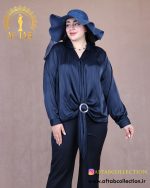 شومیز ساتن حلقه دیپلمات سایزبزرگ شیک