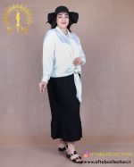 شومیز ساتن حلقه دیپلمات سایزبزرگ سفید