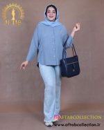 مانتو مودال چاکدار سایزبزرگ آبی