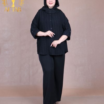 مانتو کوک دوزی آستین پاگون سایزبزرگ