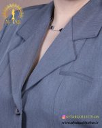 مانتو و شلوار اداری فیونا سه جیب سایزبزرگ یقه انگلیسی