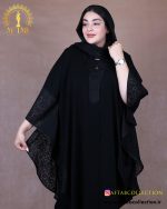 مانتو پانچ گیپور مطلسی سایزبزرگ نما نزدیک