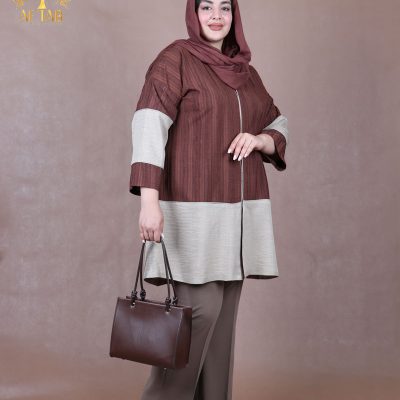 مانتو لوئیز ریش مغزی ترکیبی سایزبزرگ