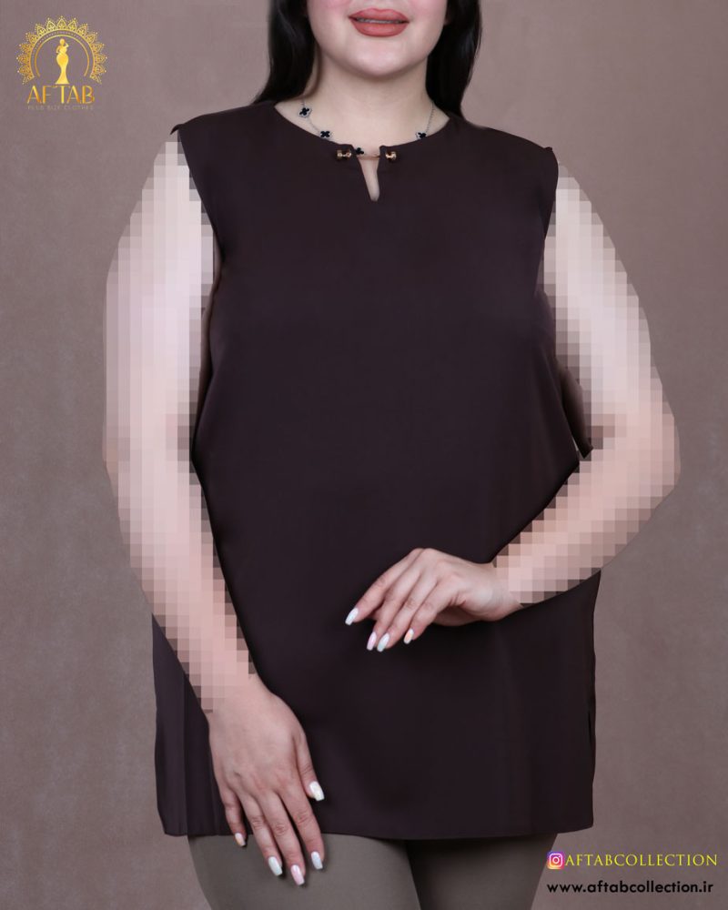 تاپ مجلسی یقه مروارید سایزبزرگ