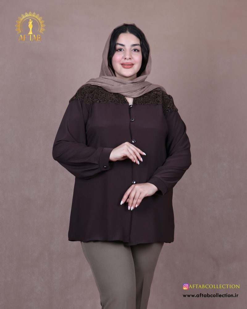 شومیز بالا گیپور سایزبزرگ