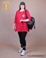 تیشرت بلند نوار دار چاپی سایزبزرگ