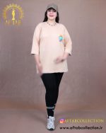 تیشرت بلند نوار دار چاپی سایزبزرگ
