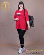تیشرت بلند نوار دار چاپی سایزبزرگ