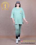 تیشرت بلند نوار دار چاپی سایزبزرگ