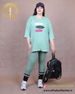 تیشرت بلند نوار دار چاپی سایزبزرگ