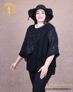 شومیز گیپور پولکی سایزبزرگ راحت
