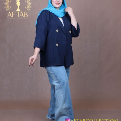 مانتو لوئیز میله ای جلو باز سایزبزرگ سبک