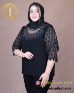 شومیز جودون آستین حریر برش دار سایزبزرگ
