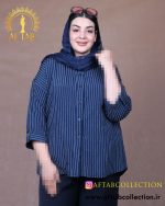 مانتو پری راه راه آستین پاکتی سایزبزرگ