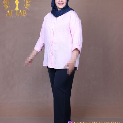 مانتو پری راه راه آستین پاکتی سایزبزرگ