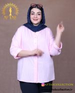 مانتو پری راه راه آستین پاکتی سایزبزرگ