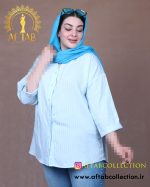 مانتو پری راه راه آستین پاکتی سایزبزرگ