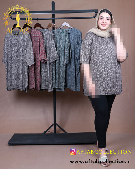 بلوز راحتی پنبه گل ریز سایزبزرگ