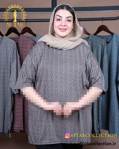 بلوز راحتی پنبه گل ریز سایزبزرگ